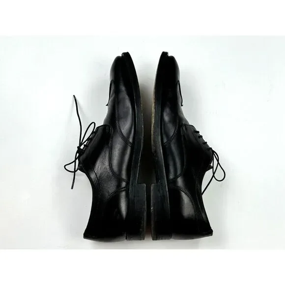 Salvatore Ferragamo Round Toe Derby Mens‎ 8.5 D Black Leather Dress Shoes Oxford